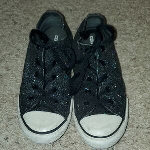 Converse Black Glitter Kids Sneakers